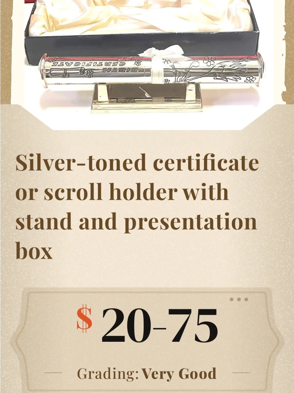 Silver Birth Certificate Display